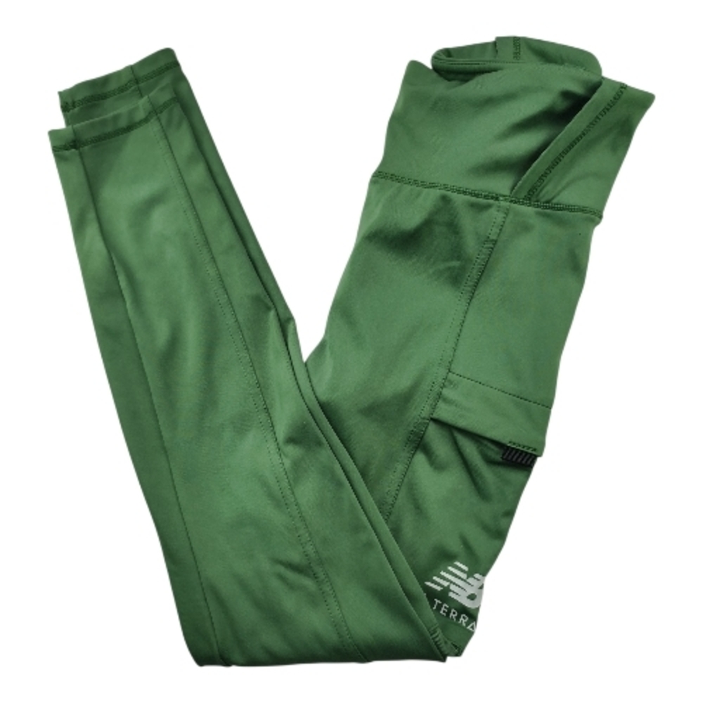 New Balance All Terrain Green Leggings S Mesh Pocket Yoga Activewear Running